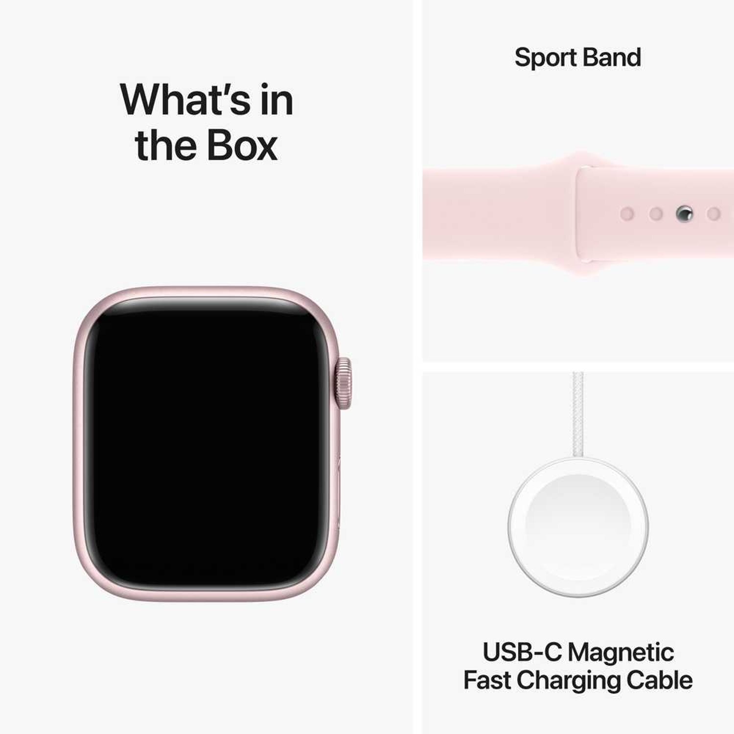 Apple Watch Series 9 GPS 41mm Pink Aluminum Case with Light Pink Sport Loop – Middle East Version - Image 9