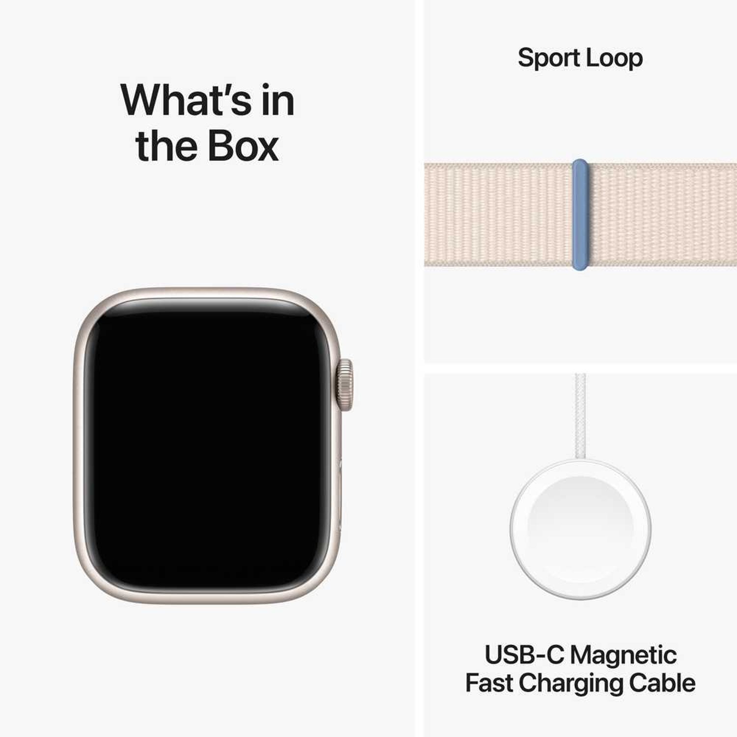 Apple Watch Series 9 GPS 41mm Starlight Aluminum Case with Starlight Sport Loop – Middle East Version - Image 2